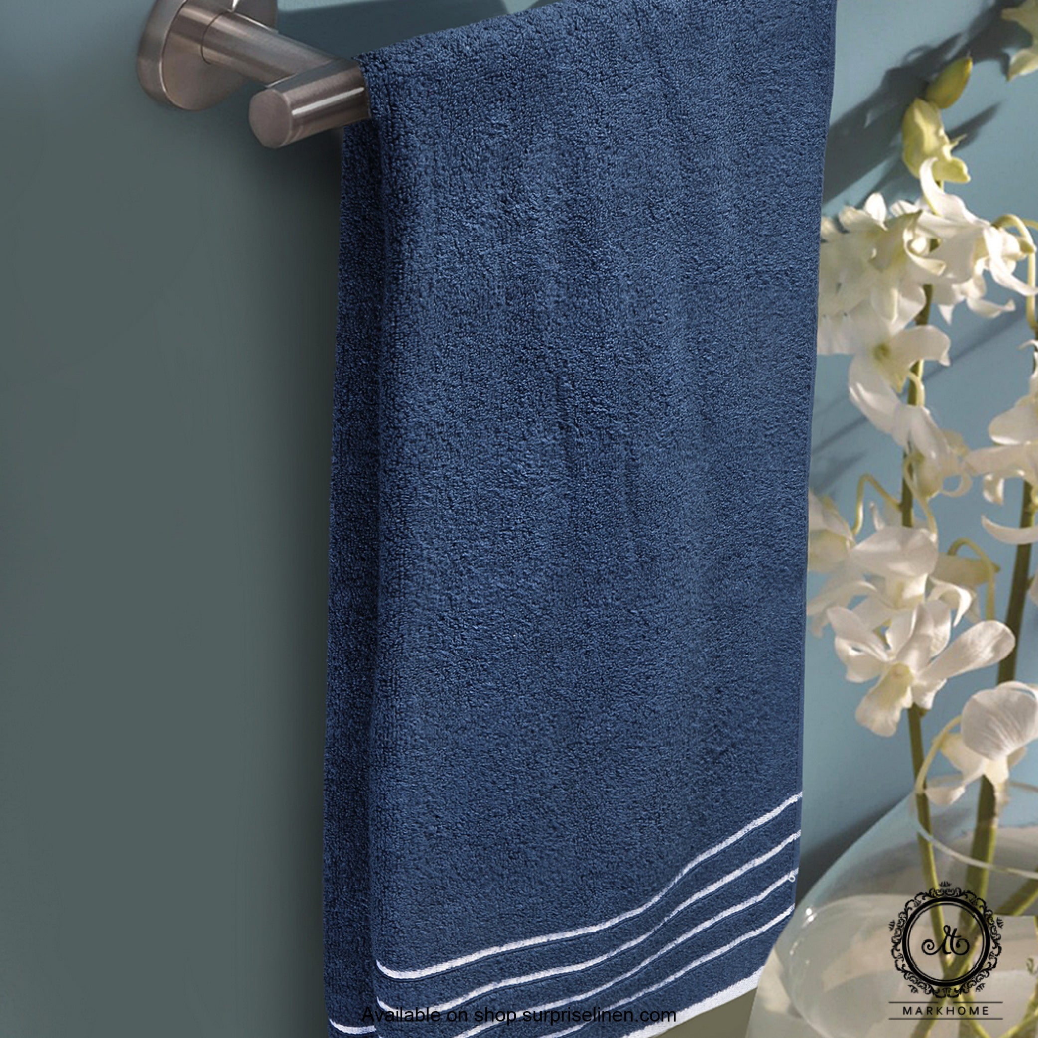 Mark Home - 100% Cotton 500 GSM Zero Twist Anti Microbial Treated Simply Soft Ladies Towel (Navy)