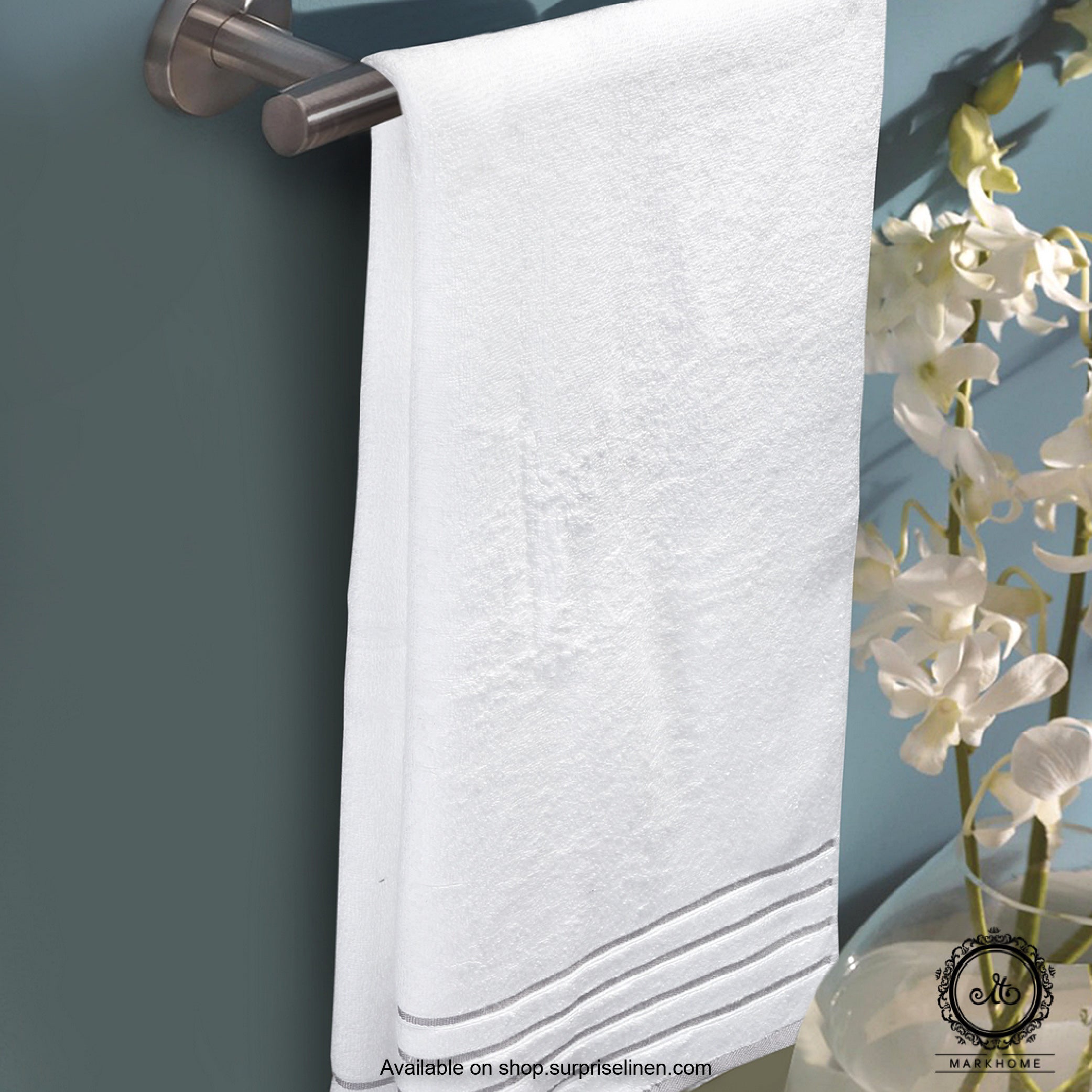 Mark Home - 100% Cotton 500 GSM Zero Twist Anti Microbial Treated Simply Soft Ladies Towel (White)