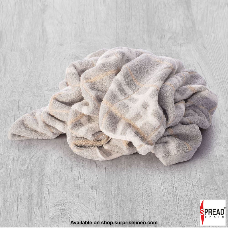 Spread Spain - 100% Cotton 400 GSM Tiles Bath Towel (Grey)