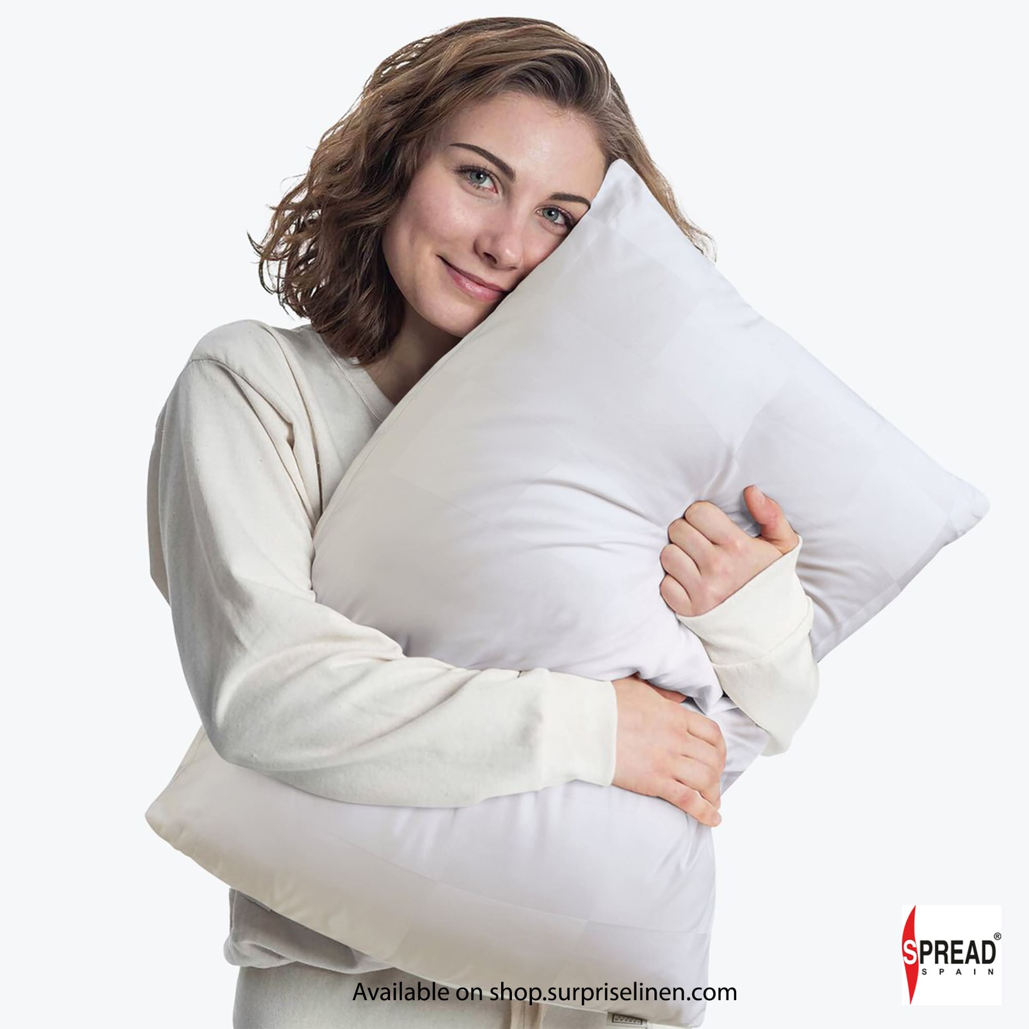 Spread Spain - Traditional Cotton Pillow (White)