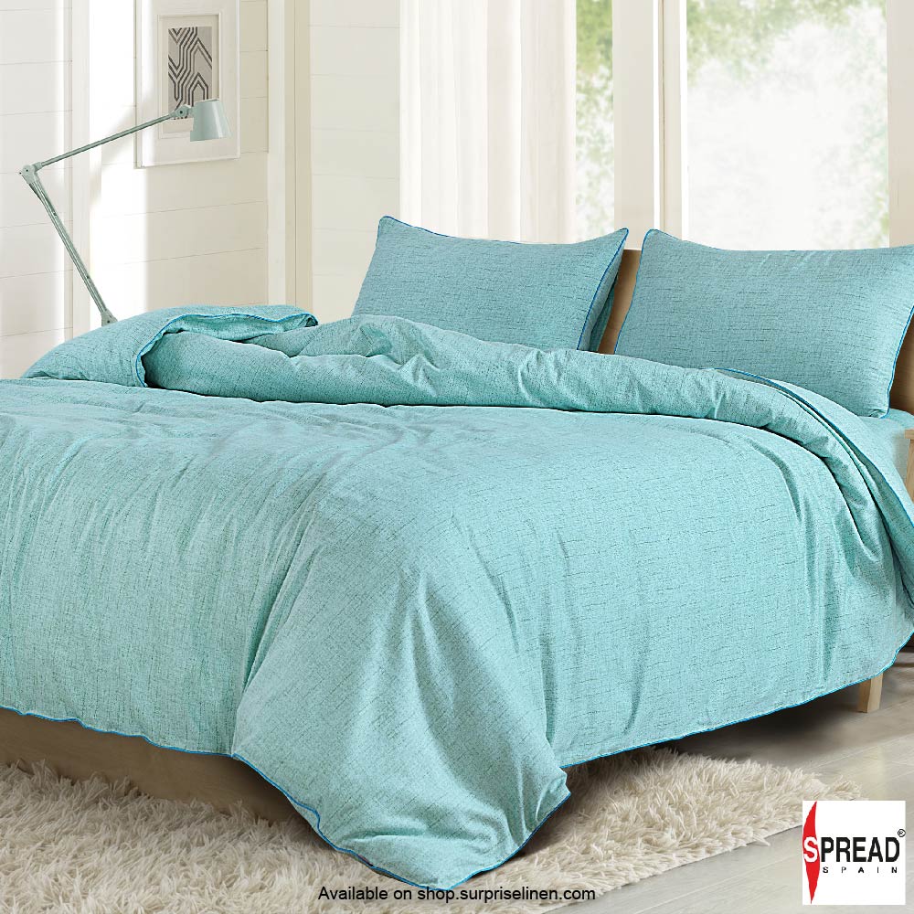 Spread Spain - Grain De Glace Collection 400 Thread Count Cotton Bedding Set (Turquoise)