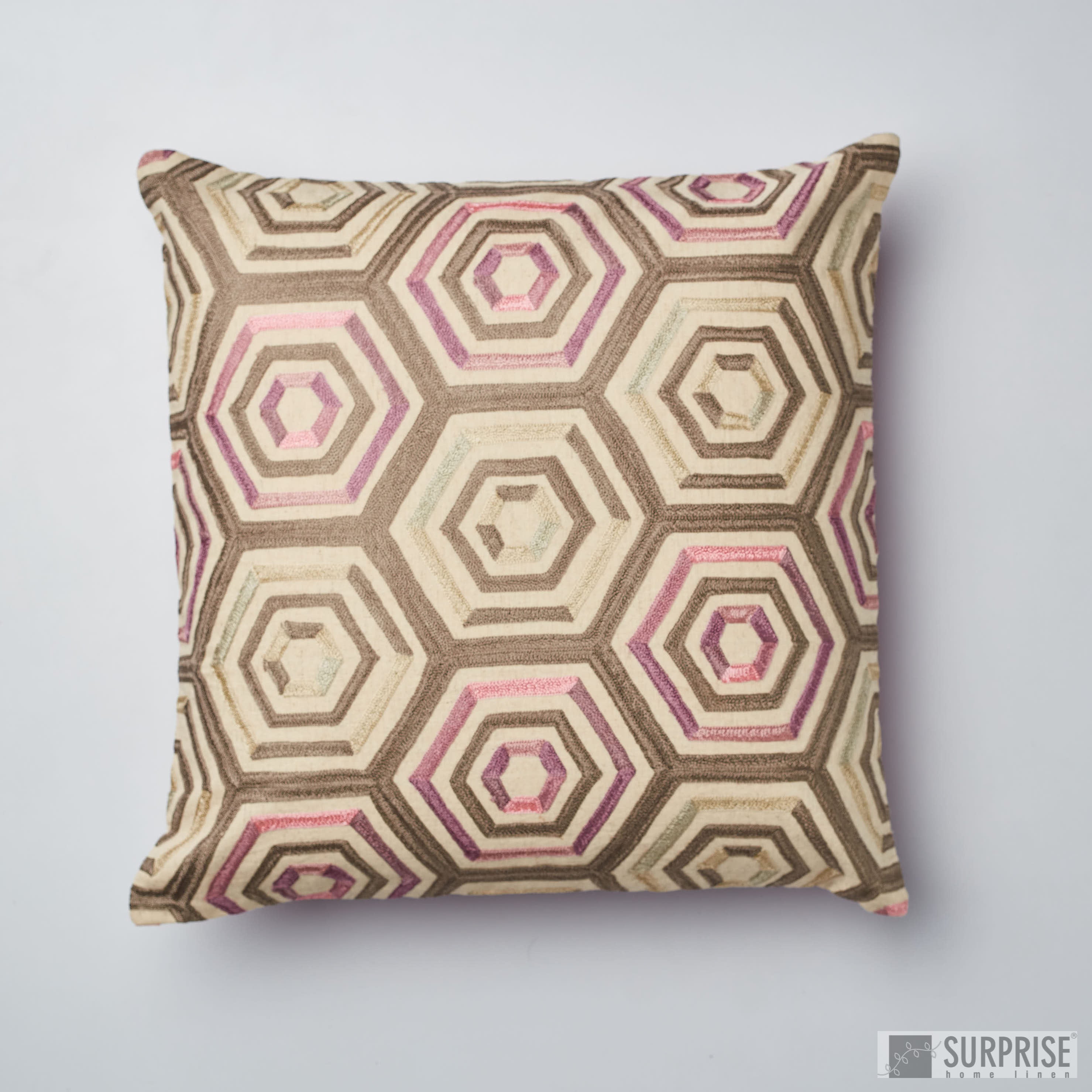 Surprise Home - Aari Hive Cushion Cover (Blush)