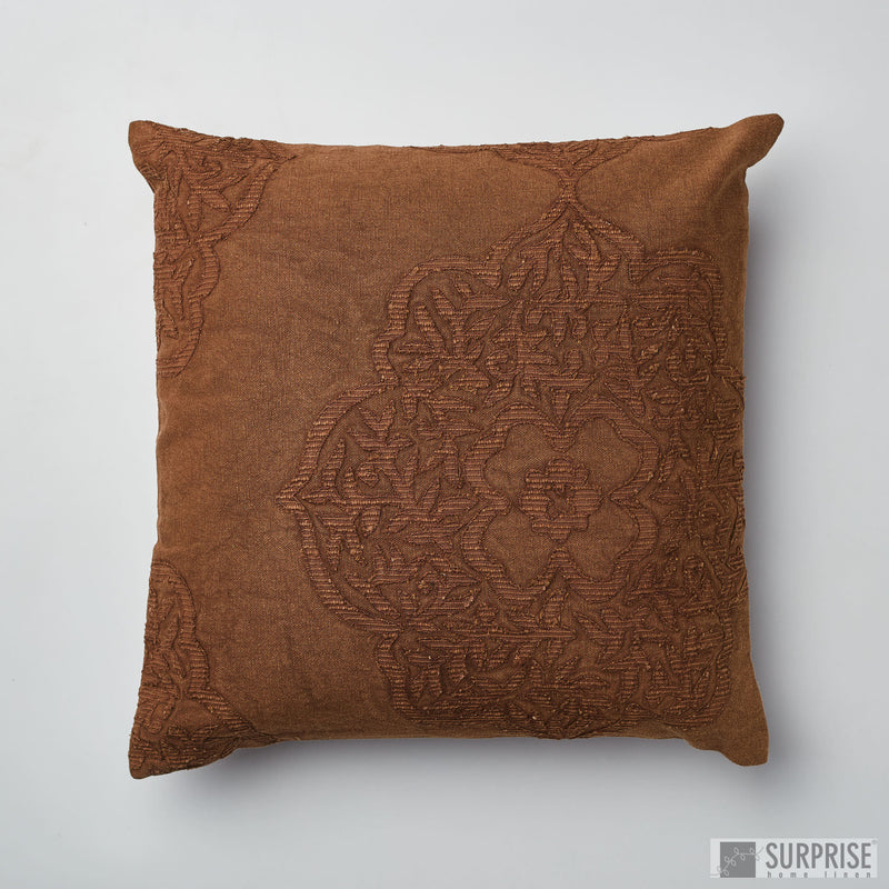 Surprise Home - Damask Stonewash Cushion Covers (Telephone Brown)