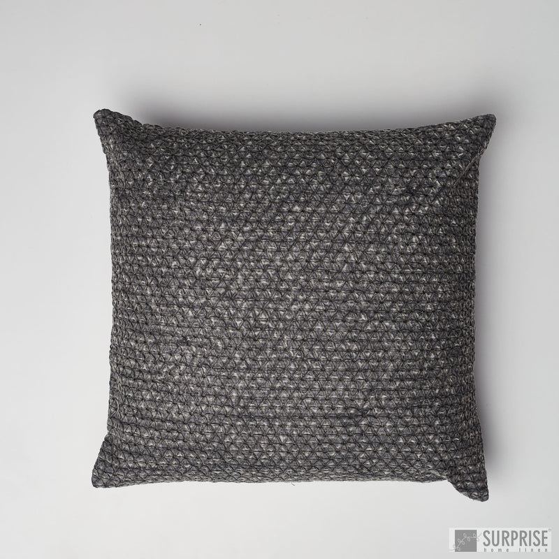 Surprise Home - Embroidered Stonewash Cushion Covers (Charcoal)