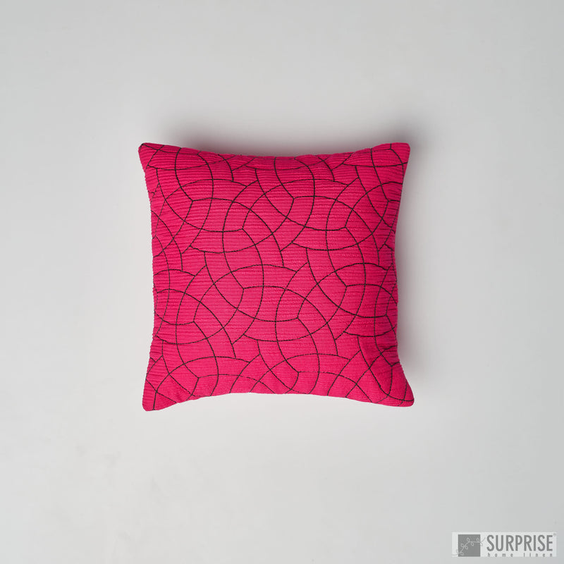 Surprise Home - Circle Trellis 30 x 30 cms Cushion Covers (Hot Pink)