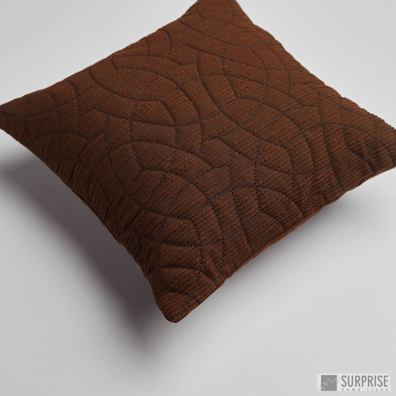 Surprise Home - Circle Trellis 30 x 30 cms Cushion Covers (Brown)