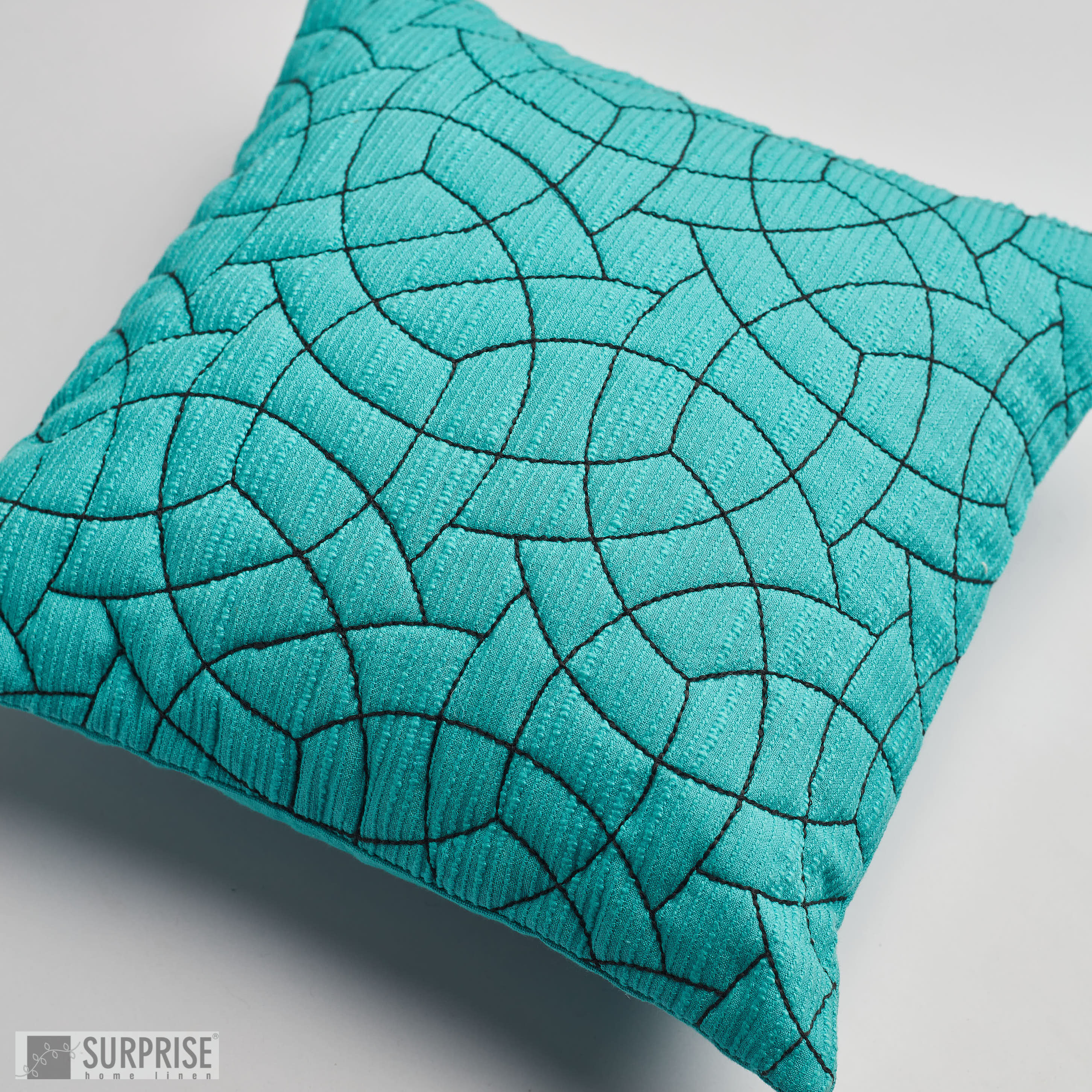 Surprise Home - Circle Trellis 30 x 30 cms Cushion Covers (Turquoise)