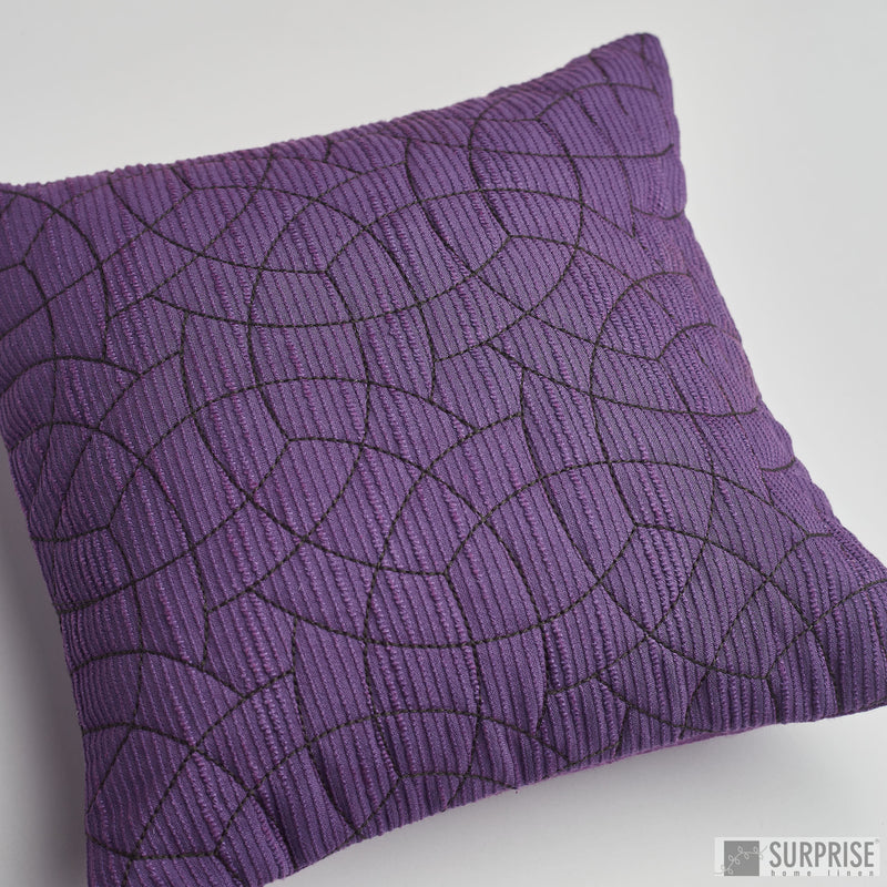 Surprise Home - Circle Trellis 30 x 30 cms Cushion Covers (Purple)