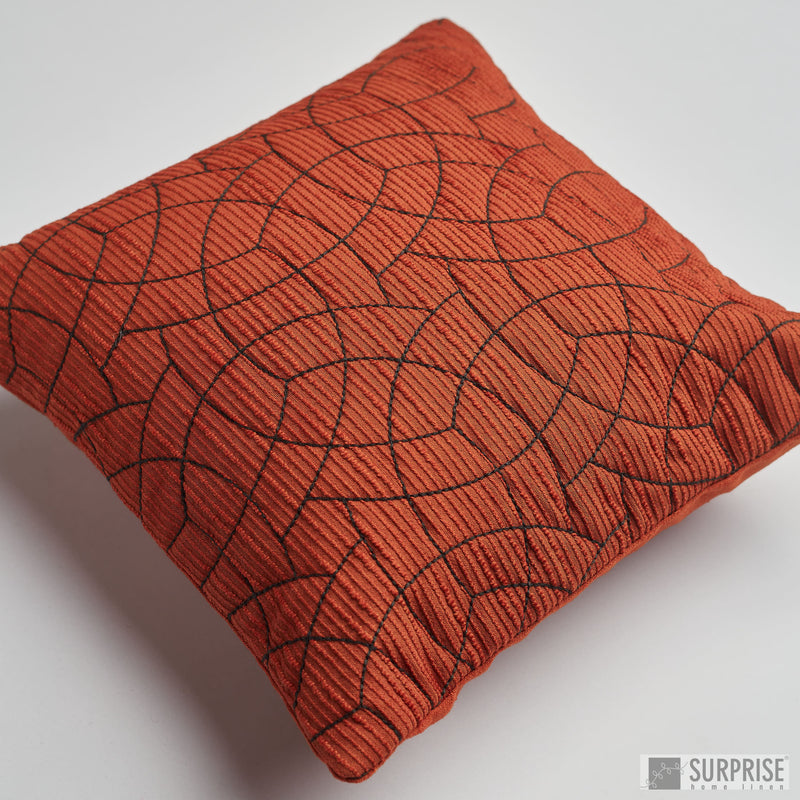 Surprise Home - Circle Trellis 30 x 30 cms Cushion Covers (Rust)