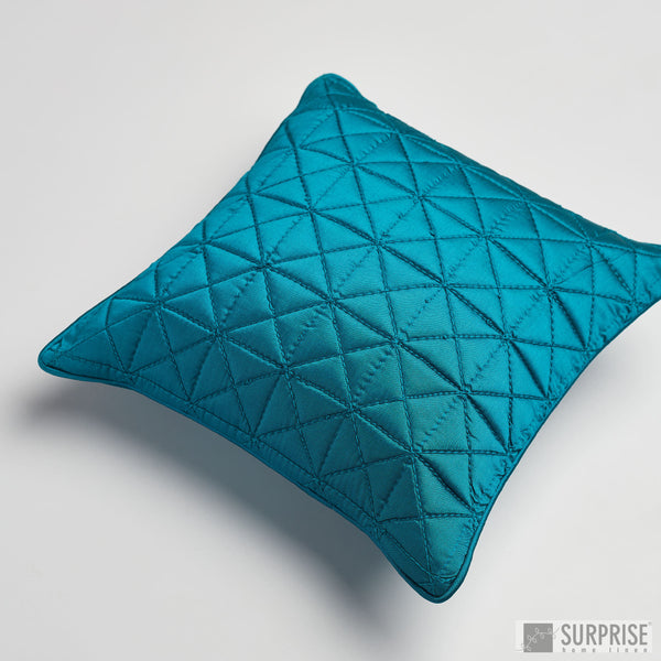 Surprise Home - Grid 30 x 30 cms Cushion Covers (Peacock Blue)