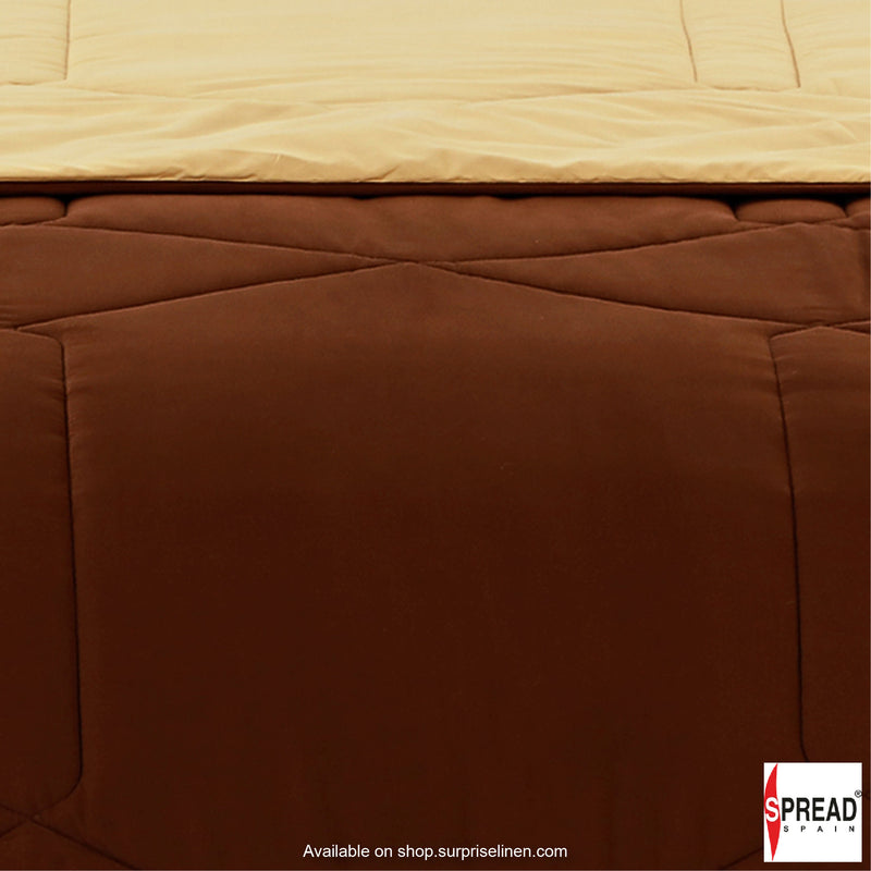 Spread Spain - Vibgyor Soft and Light Weight Microfiber Reversible AC Quilt/Comforter (Brown/Cream)