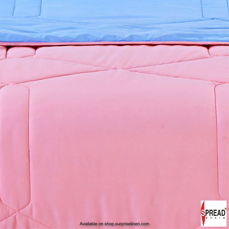 Spread Spain - Vibgyor Soft and Light Weight Microfiber Reversible AC Quilt/Comforter (Pink/Light Blue)