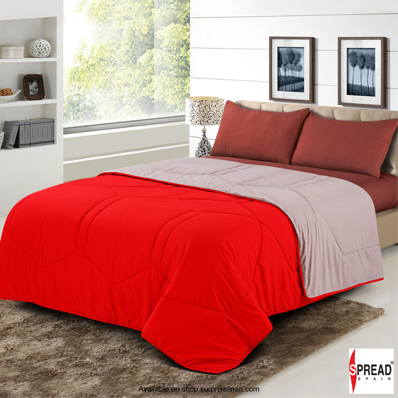 Spread Spain - Vibgyor Soft and Light Weight Microfiber Reversible AC Quilt/Comforter (Red)