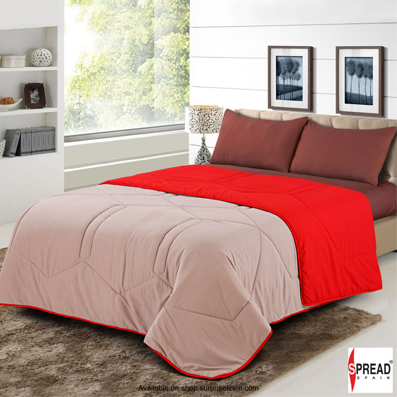 Spread Spain - Vibgyor Soft and Light Weight Microfiber Reversible AC Quilt/Comforter (Red)
