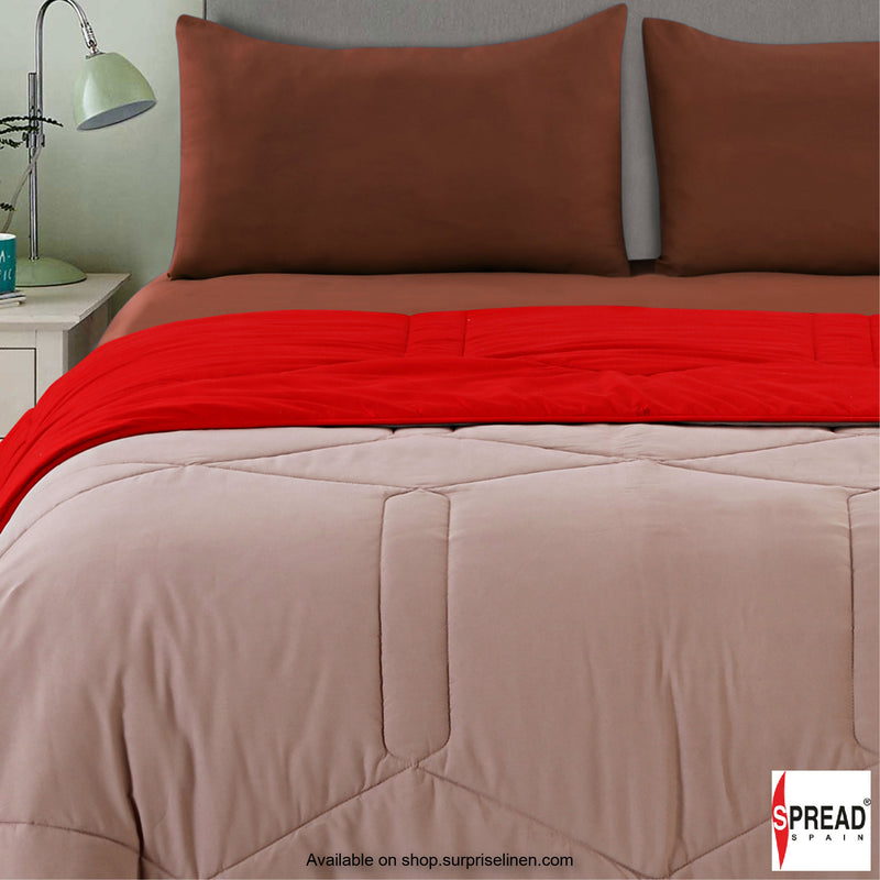 Spread Spain - Vibgyor Soft and Light Weight Microfiber Reversible AC Quilt/Comforter (Red)