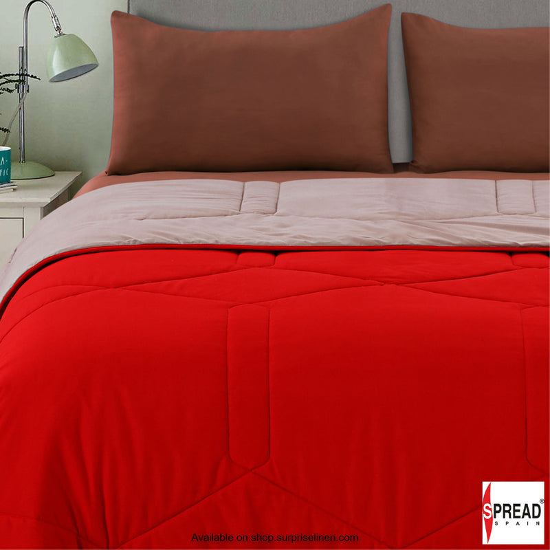 Spread Spain - Vibgyor Soft and Light Weight Microfiber Reversible AC Quilt/Comforter (Red)
