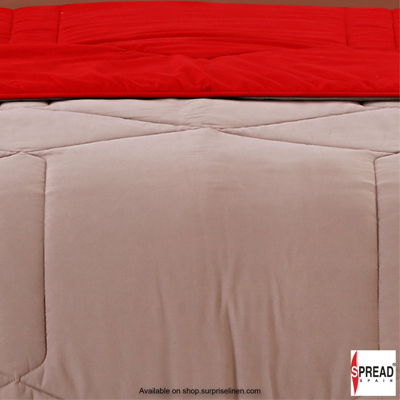 Spread Spain - Vibgyor Soft and Light Weight Microfiber Reversible AC Quilt/Comforter (Red)