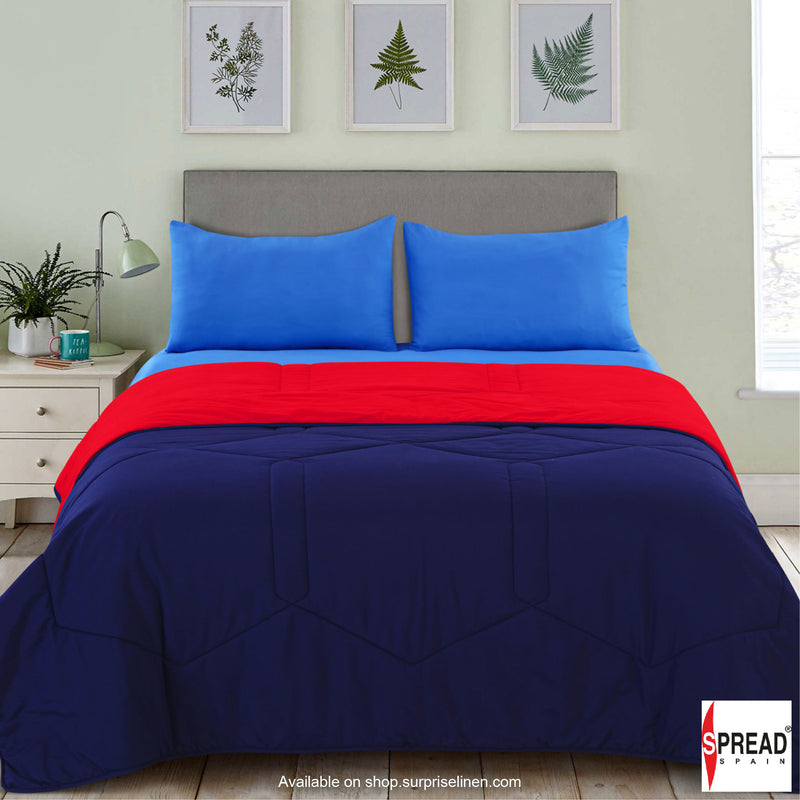 Spread Spain - Vibgyor Soft and Light Weight Microfiber Reversible AC Quilt/Comforter (Red / Navy Blue)