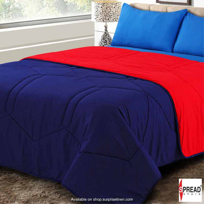 Spread Spain - Vibgyor Soft and Light Weight Microfiber Reversible AC Quilt/Comforter (Red / Navy Blue)