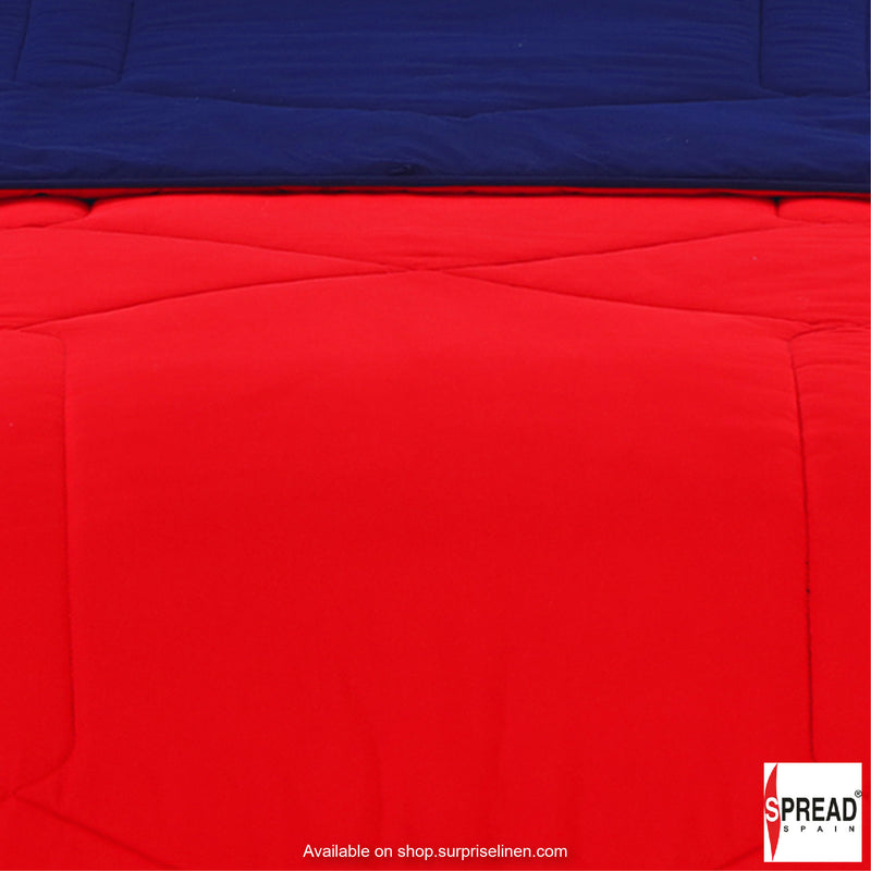 Spread Spain - Vibgyor Soft and Light Weight Microfiber Reversible AC Quilt/Comforter (Red / Navy Blue)
