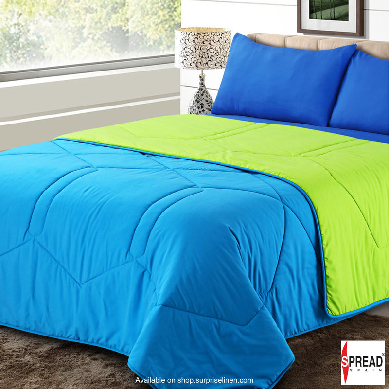 Spread Spain - Vibgyor Soft and Light Weight Microfiber Reversible AC Quilt/Comforter (Lime Green)