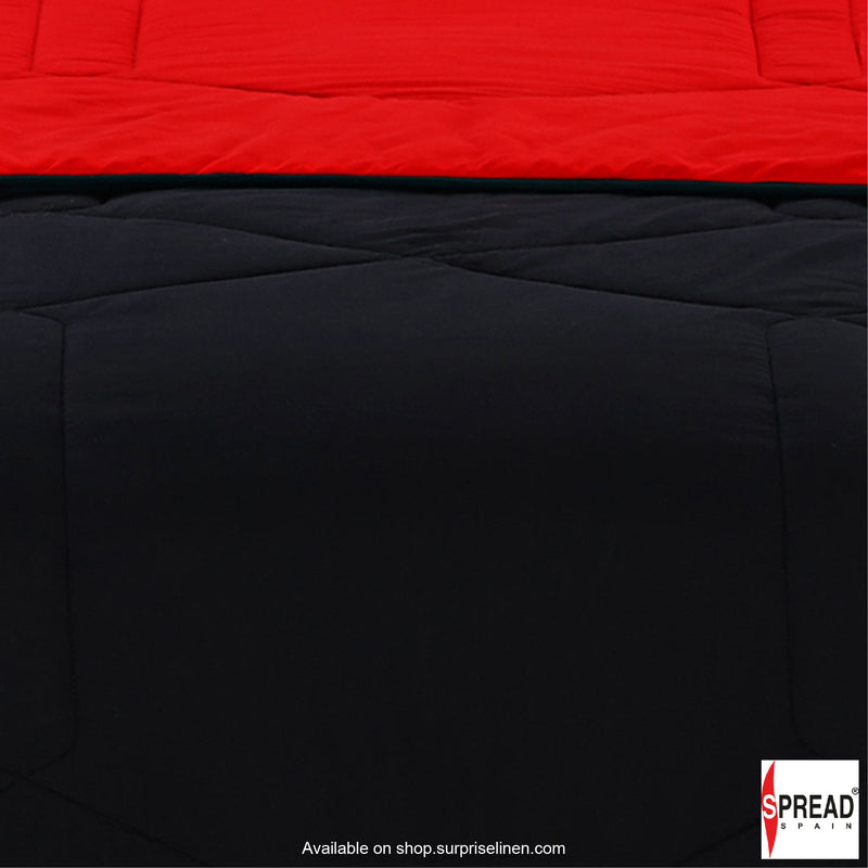 Spread Spain - Vibgyor Soft and Light Weight Microfiber Reversible AC Quilt/Comforter (Red/Black)