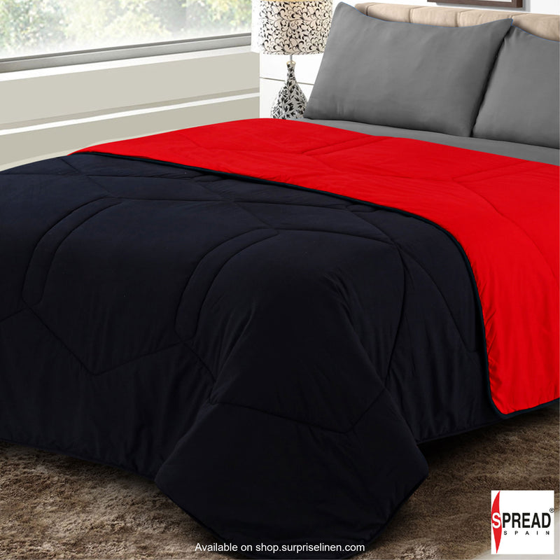 Spread Spain - Vibgyor Soft and Light Weight Microfiber Reversible AC Quilt/Comforter (Red/Black)