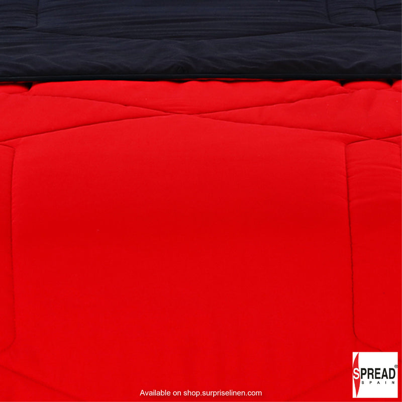 Spread Spain - Vibgyor Soft and Light Weight Microfiber Reversible AC Quilt/Comforter (Red/Black)