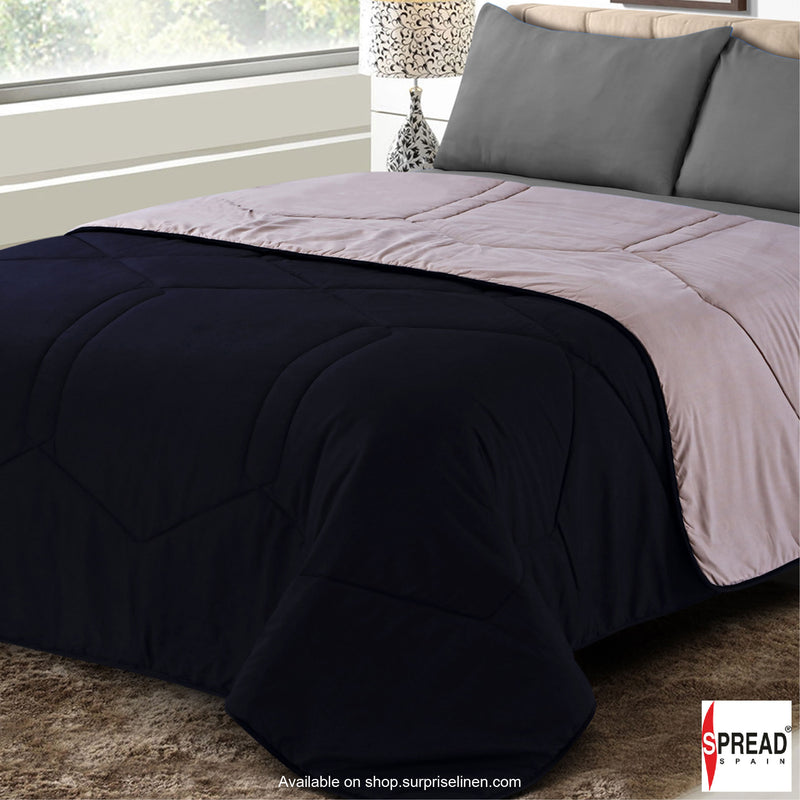 Spread Spain - Vibgyor Soft and Light Weight Microfiber Reversible AC Quilt/Comforter (Black/Grey)
