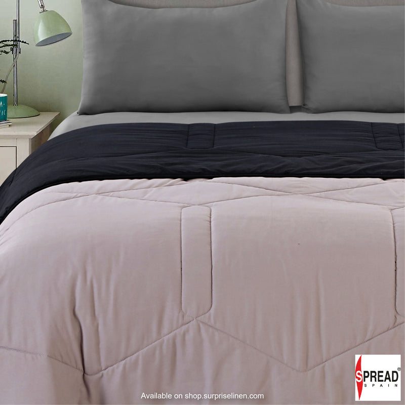 Spread Spain - Vibgyor Soft and Light Weight Microfiber Reversible AC Quilt/Comforter (Black/Grey)