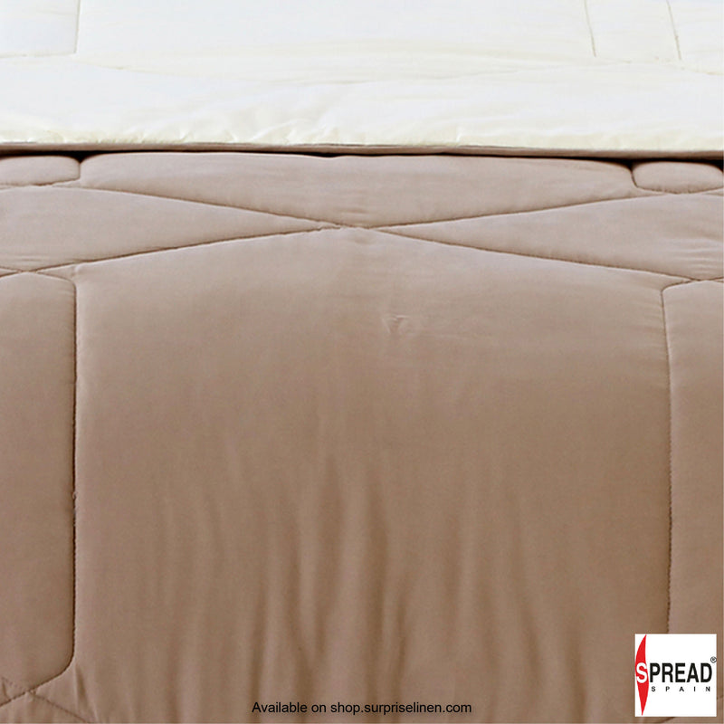Spread Spain - Vibgyor Soft and Light Weight Microfiber Reversible AC Quilt/Comforter (Beige/Cream)
