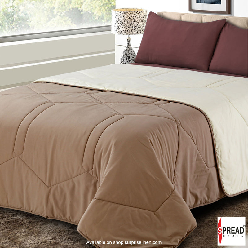 Spread Spain - Vibgyor Soft and Light Weight Microfiber Reversible AC Quilt/Comforter (Beige/Cream)