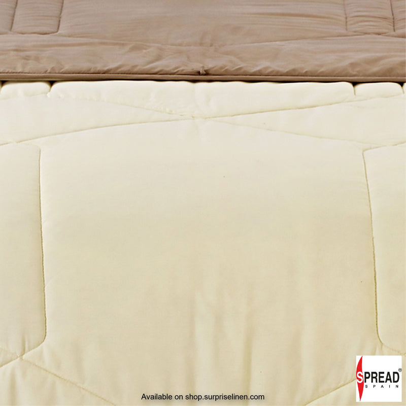 Spread Spain - Vibgyor Soft and Light Weight Microfiber Reversible AC Quilt/Comforter (Beige/Cream)