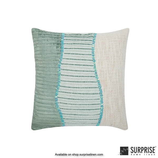 Surprise Home - Ocean Waves 40 x 40 cms Designer Cushion Cover (Green)