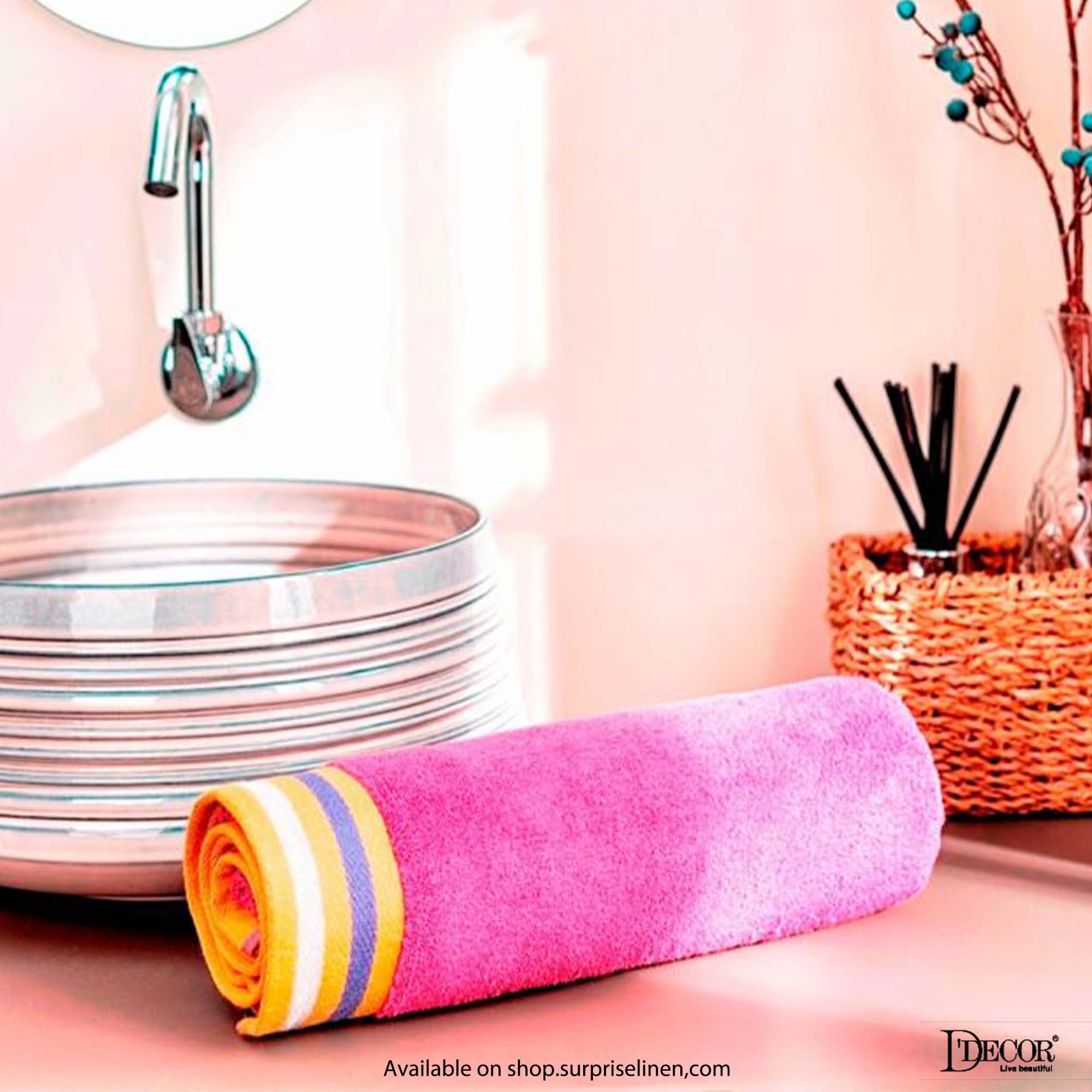 D'Decor - Zest Collection 500 GSM Bath Towel (Sunshine Rose)