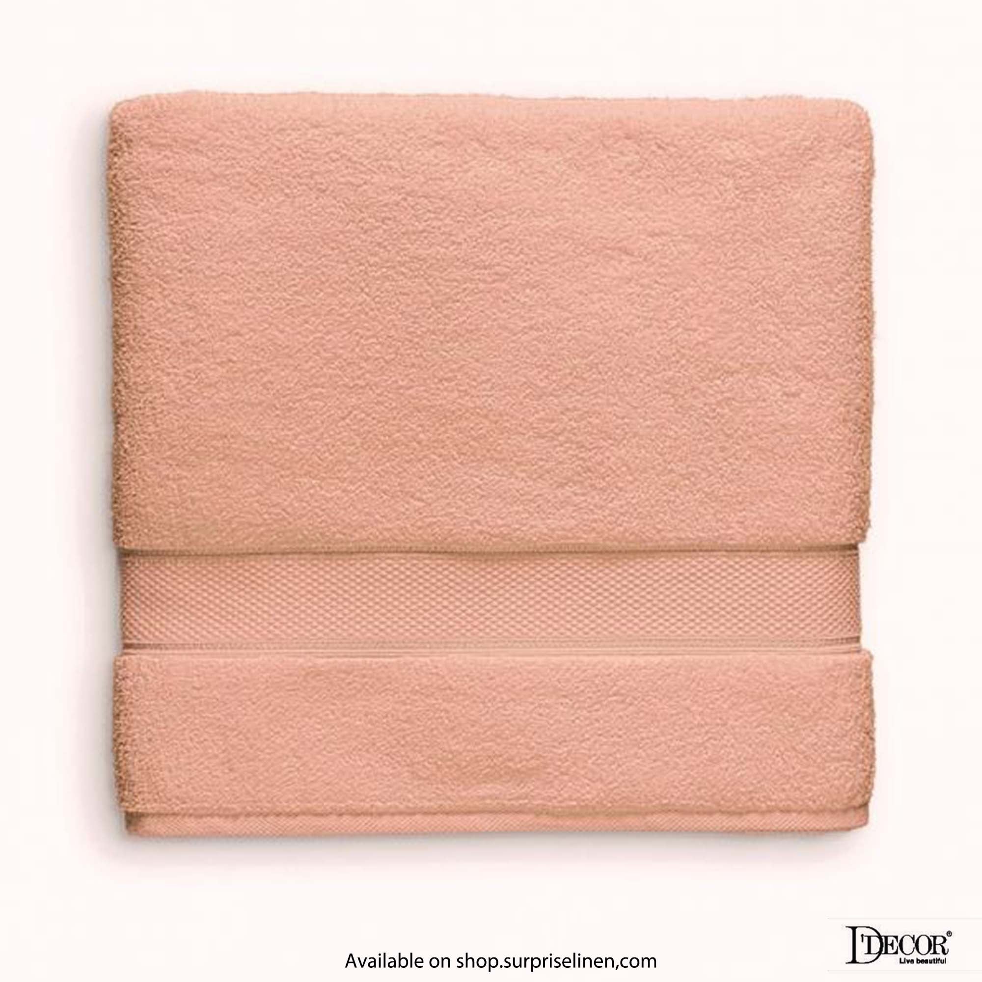 D'Decor - The Crest Collection 650 GSM Bath Towel (Peach)