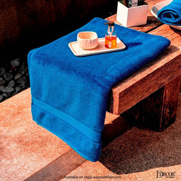 D'Decor - The Crest Collection 650 GSM Bath Towel (Royal Blue)