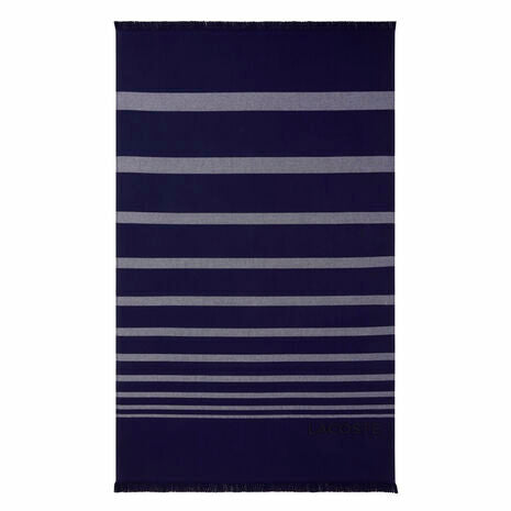 Lacoste - Rythme 100 x 160 cms Beach Towel in 100% Cotton (Marine)