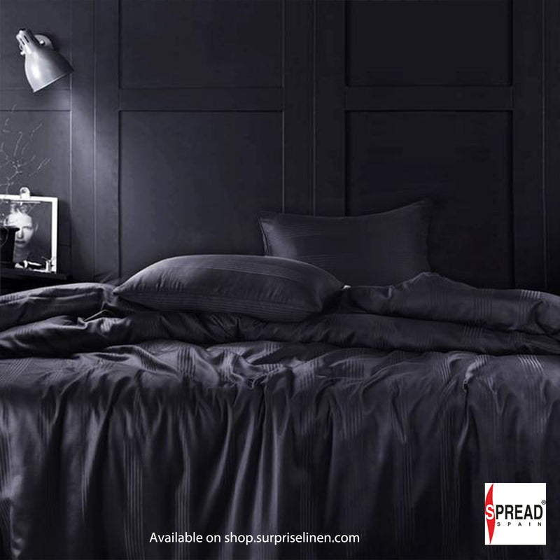Spread Spain - 450TC Premium Cotton Barcode Bedsheet Set (Black)