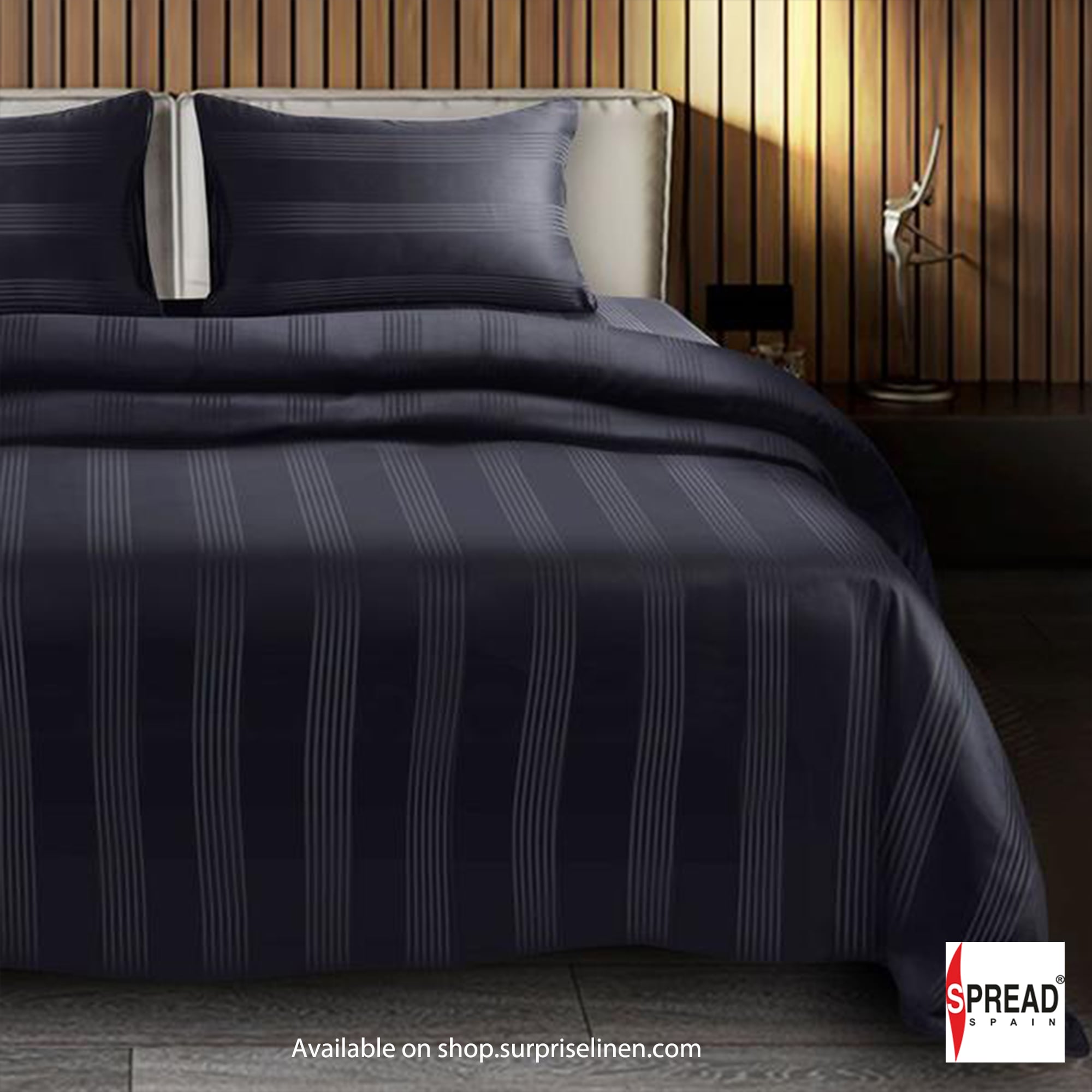 Spread Spain - 450Thread Count Premium Cotton Barcode Bedsheet Set (Black)