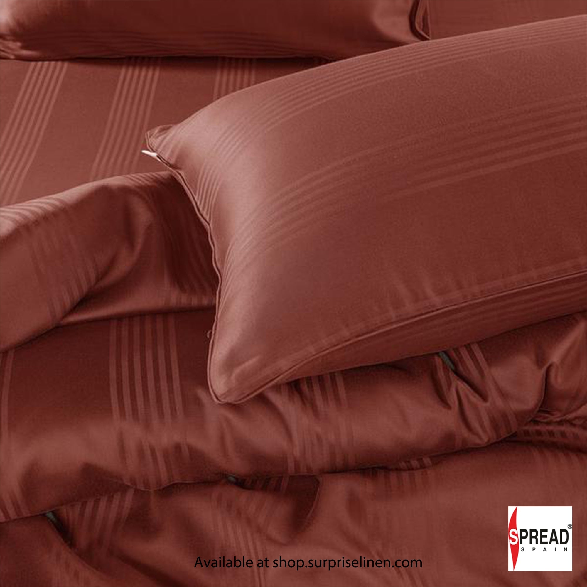 Spread Spain - 450Thread Count Premium Cotton Barcode Bedsheet Set (Brick)