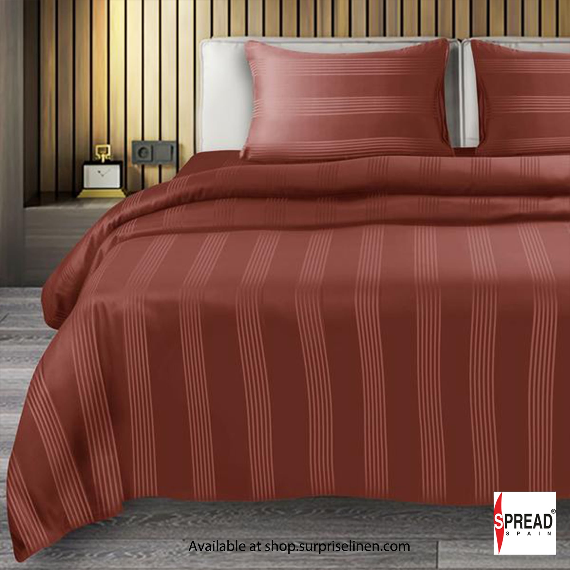 Spread Spain - 450Thread Count Premium Cotton Barcode Bedsheet Set (Brick)