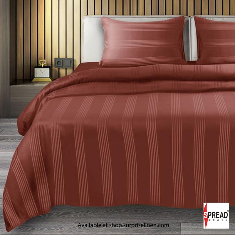 Spread Spain - 450TC Premium Cotton Barcode Bedsheet Set (Brick)