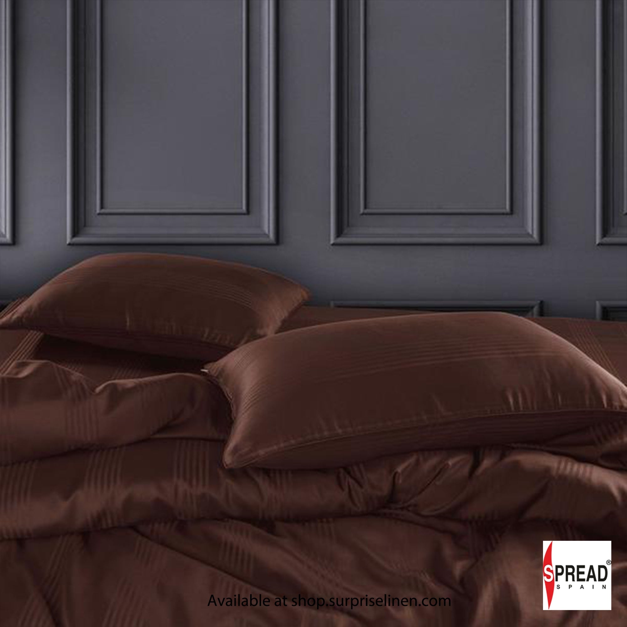 Spread Spain - 450Thread Count Premium Cotton Barcode Bedsheet Set (Choco)