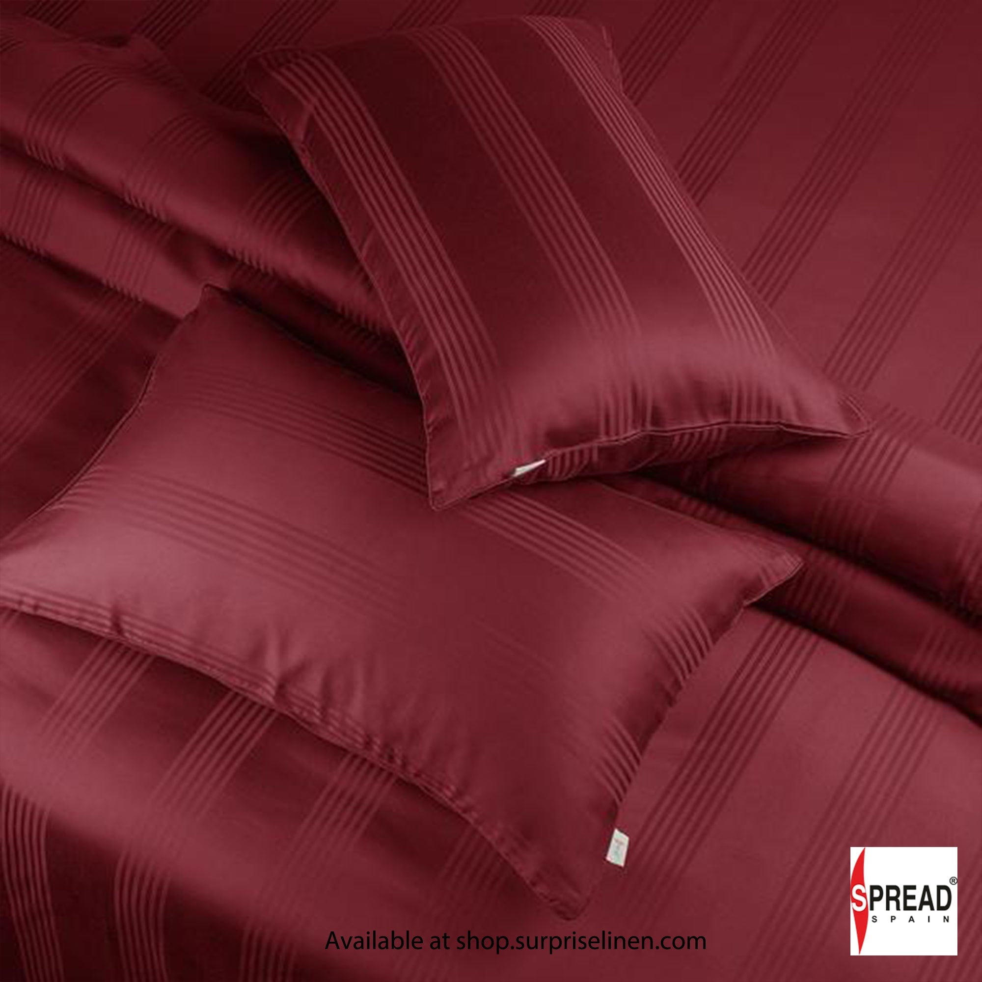 Spread Spain - 450Thread Count Premium Cotton Barcode Bedsheet Set (Burgandy)