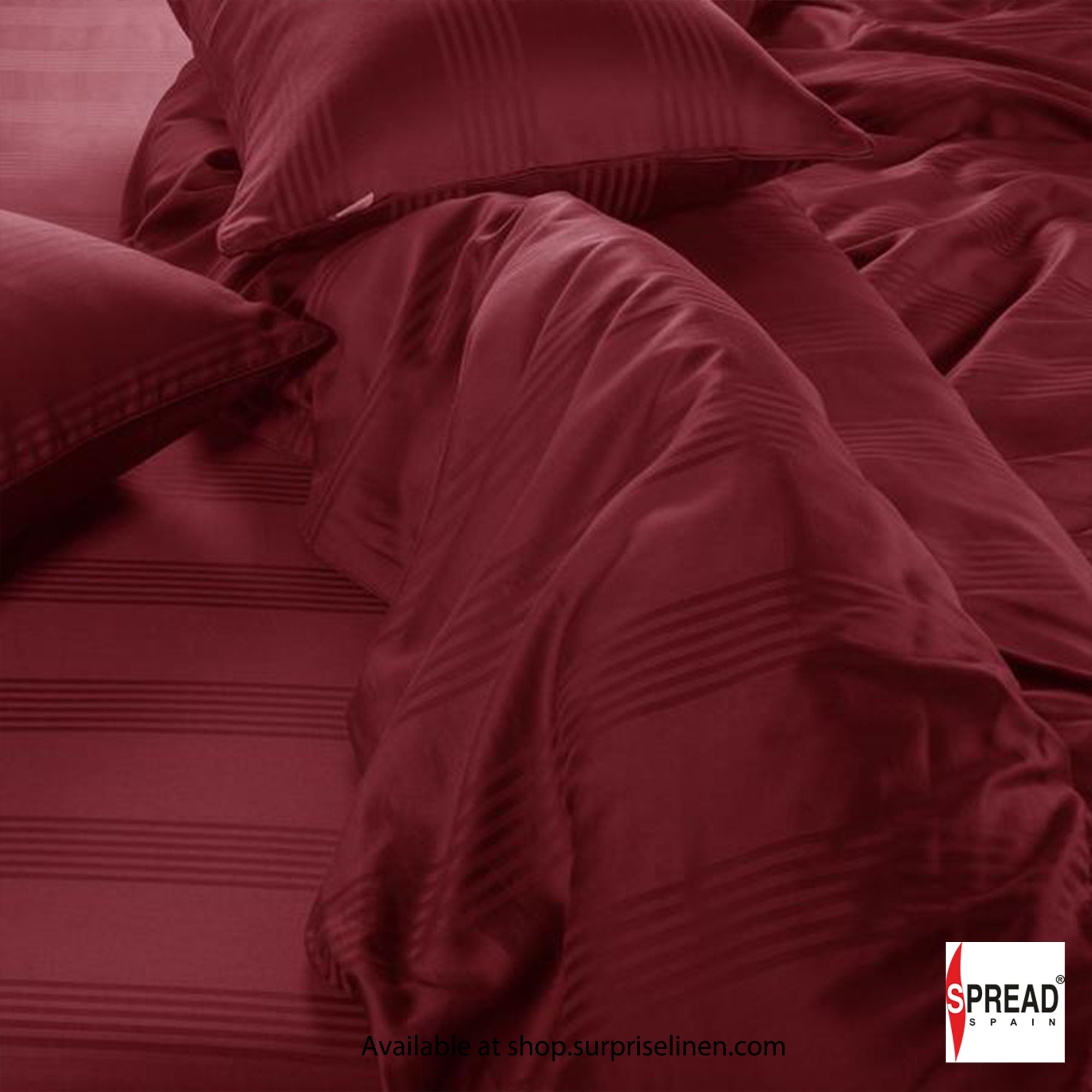 Spread Spain - 450Thread Count Premium Cotton Barcode Bedsheet Set (Burgandy)