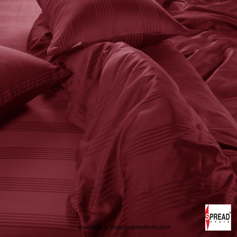 Spread Spain - 450TC Premium Cotton Barcode Bedsheet Set (Burgandy)