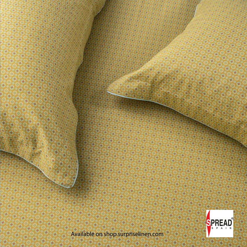 Spread Spain - The Geo Tokyo 500 Thread Count Cotton Bedsheet Set (Deep Yellow)