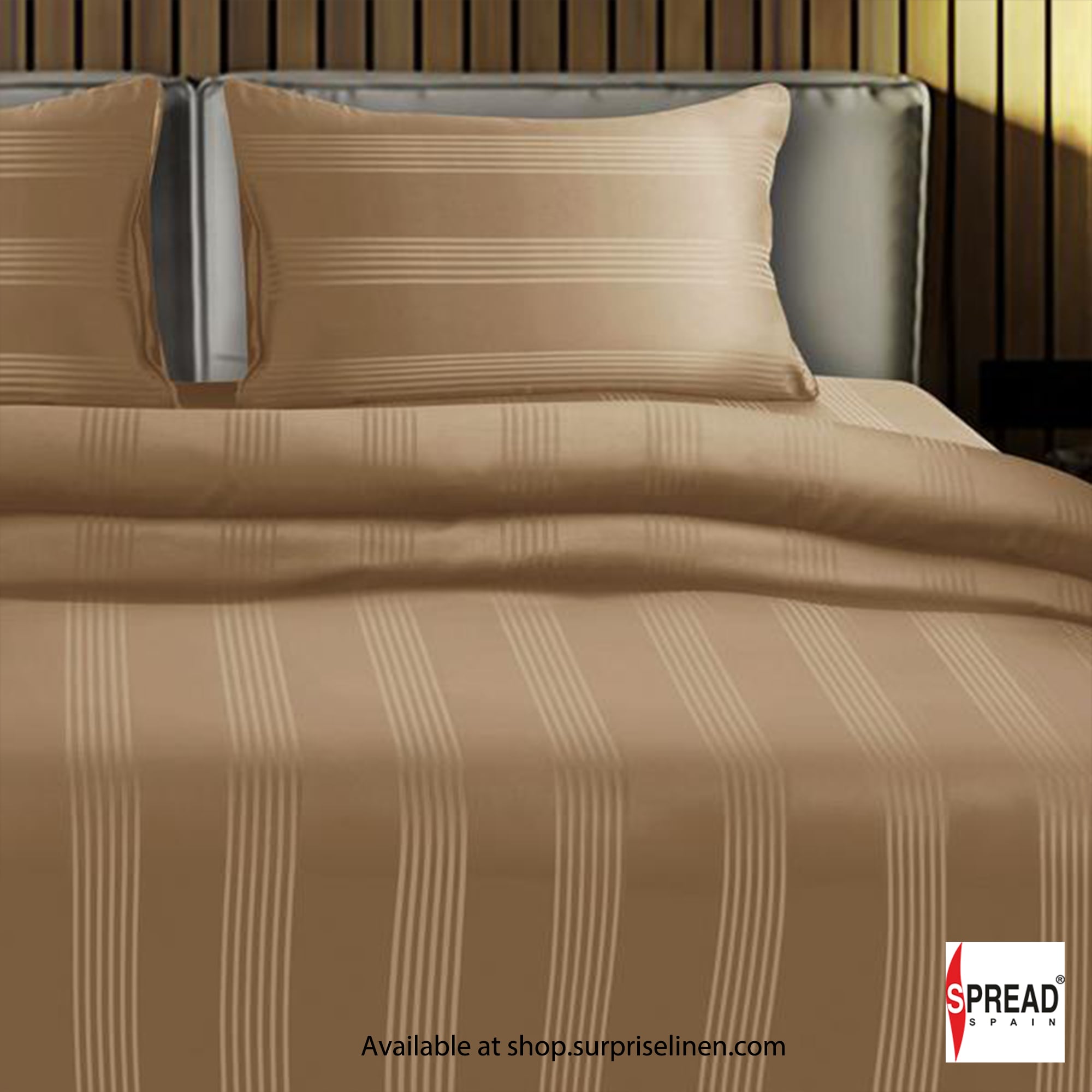 Spread Spain - 450Thread Count Premium Cotton Barcode Bedsheet Set (Caramel)