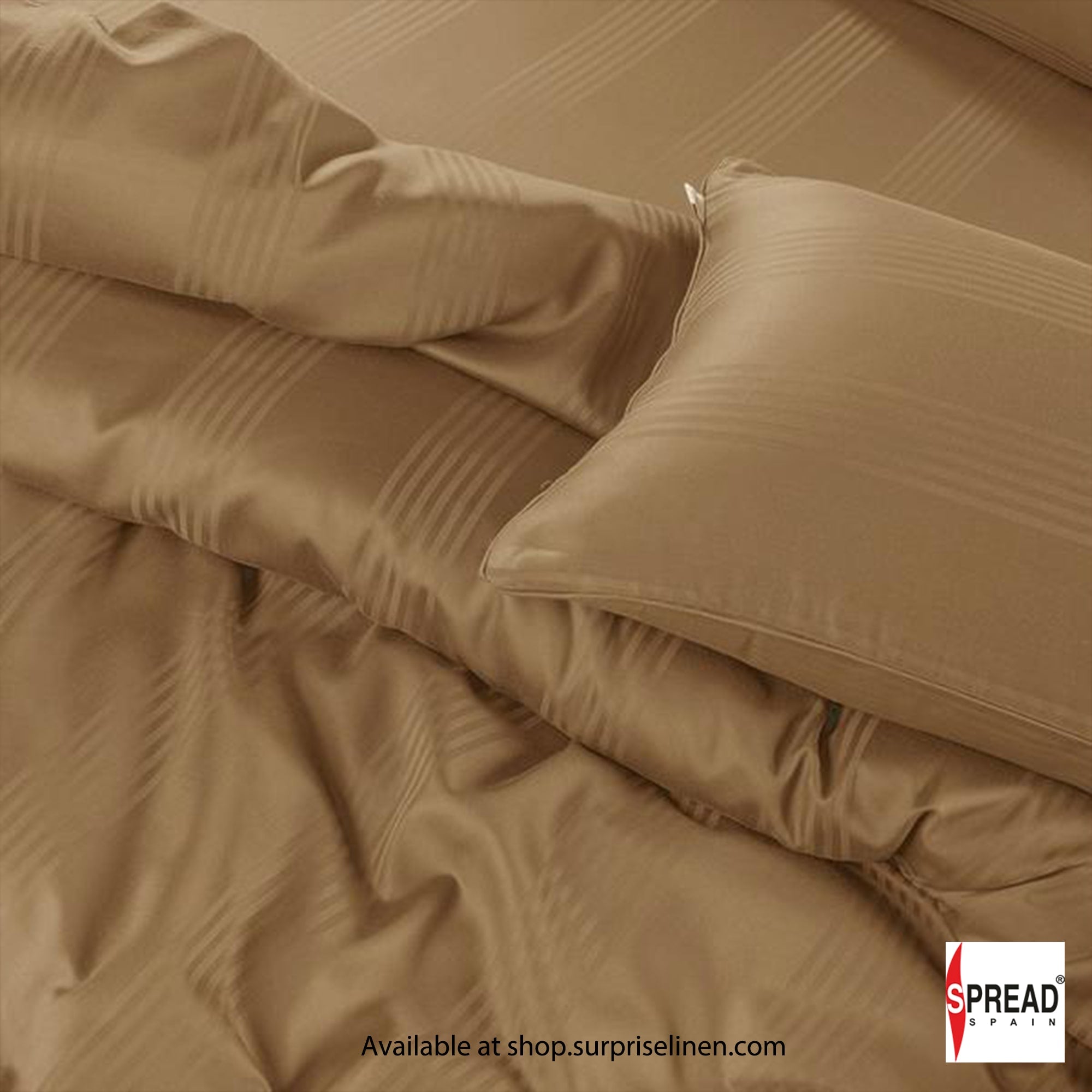 Spread Spain - 450Thread Count Premium Cotton Barcode Bedsheet Set (Caramel)